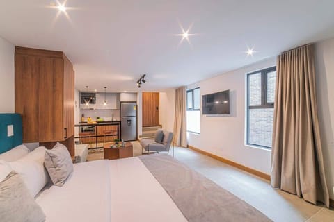 View of the studio with curtains open
