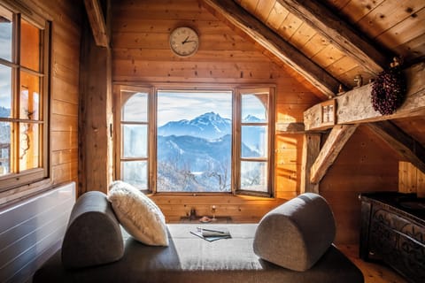 Small living room with games for kids and stunning view