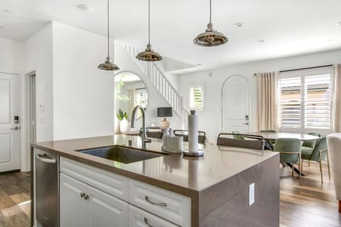 A bright and open kitchen with a spacious island