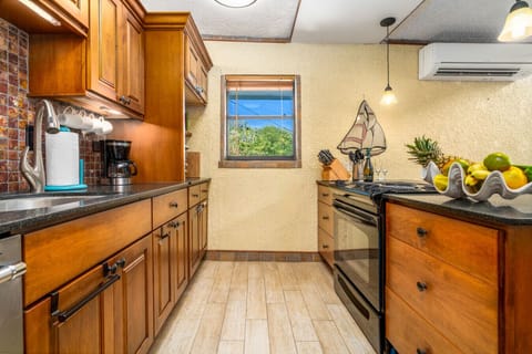 Spacious, well-appointed kitchen.