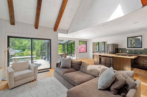 Great Room with tons of light for gatherings with family & friends