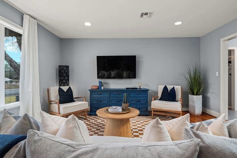 Living room with smart tv