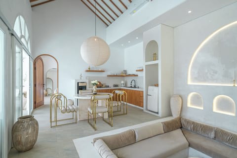 Luxury Villa, Patio, Pool View | Living area