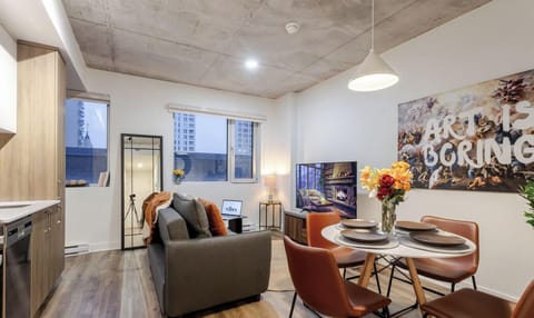 Stylish interior with soft tones and modern decor