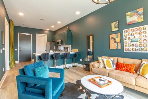 Vibrant decor and plush seating await you in this stylish Nashville retreat!
