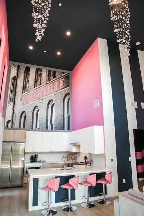 Kitchen is stocked with everything you`d need to make a home cooked meal. Keurig and coffee pods provided