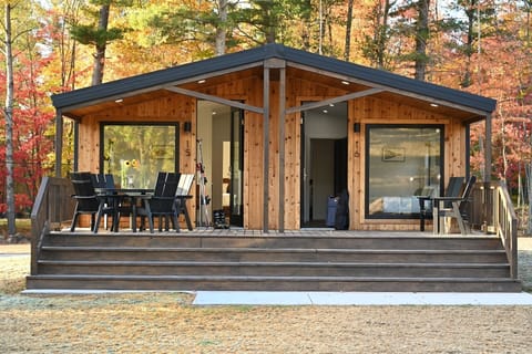 Dine outside on the deck and breathe in the pines.