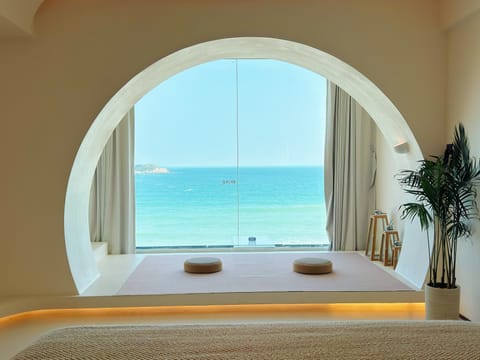 Luxury Double Room, Ocean View | Blackout drapes, iron/ironing board (on request), WiFi (free)