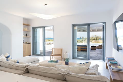 Luxury Villa, Private Pool, Sea View | Living room | 42-inch flat-screen TV with digital channels