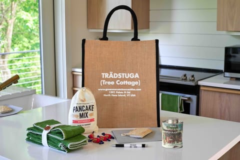 Guest gift bag in kitchen