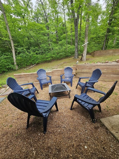 Back porch fire pit - main floor access off dining room area