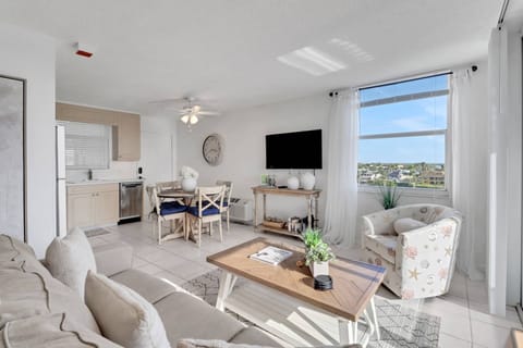 The studio is designed to feel open and spacious, combining living, dining, kitchen and a bedroom space in one open concept.