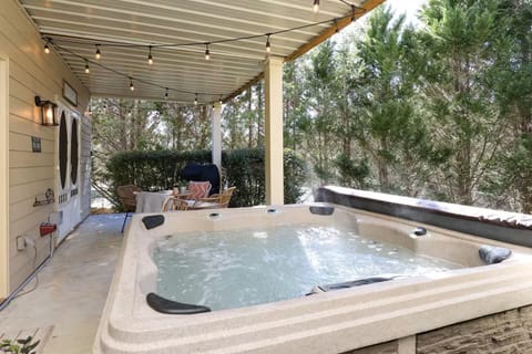 Private outdoor hot tub for relaxing