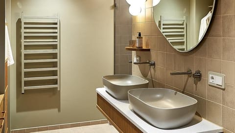 Hair dryer, bathrobes, slippers, towels