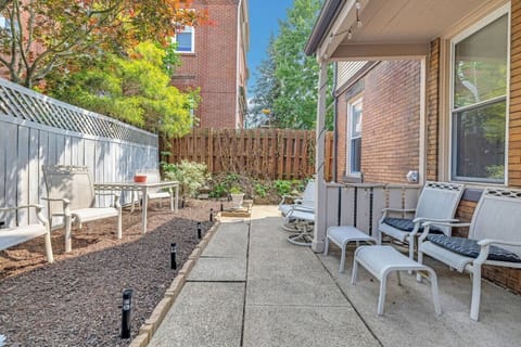 Outside seating area with charming environment