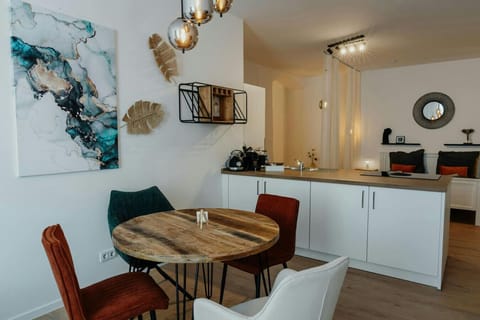 View of the dining and kitchen area