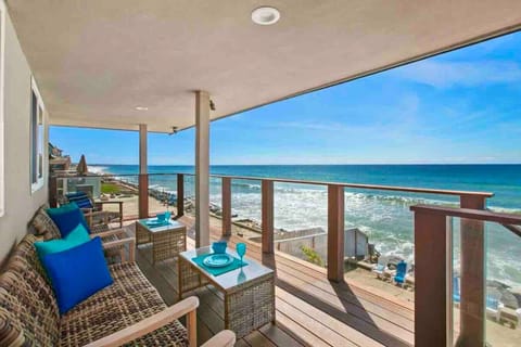 Oceanfront beach house in Oceanside, California with no street or sidewalk between the home and the sand. Wake up directly on the beach and enjoy one of the most desirable beachfront vacation rentals in Southern California.Oceanfront rental in Oceanside C