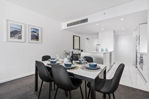 Share sumptuous meals with the family in this sophisticated dining area