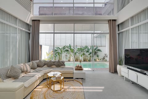 Villa, Balcony, Pool View | Living room | 43-inch Smart TV with digital channels, Netflix, streaming services