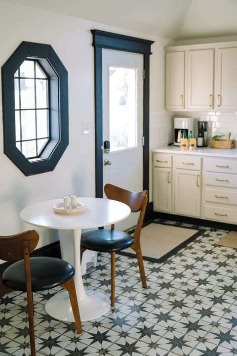 Breakfast table in kitchen
