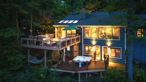 Outdoor Oasis: Enjoy evenings on the expansive deck with a hot tub and twinkling lights!