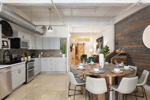 Open kitchen and dining area perfect for group meals
