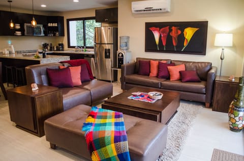 Living area goes out to balcony