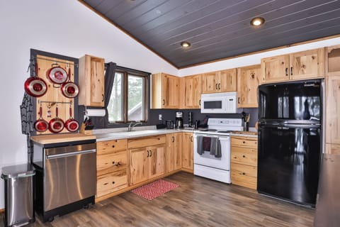 Kitchen is on upper floor