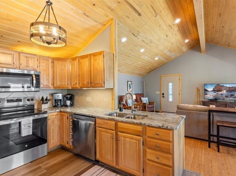 View from the kitchen to living room