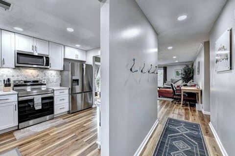 View from entry. Kitchen to left and living room ahead