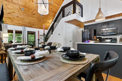 Dining space with seating for 8