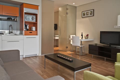 Apartment, 1 Bedroom | Private kitchen | Fridge, coffee/tea maker, electric kettle