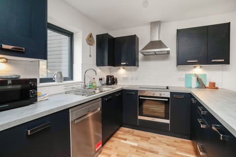 Fridge, dishwasher, electric kettle, toaster