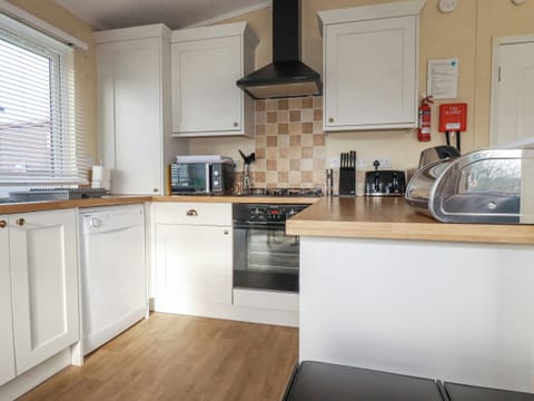 Fridge, dishwasher, electric kettle, toaster