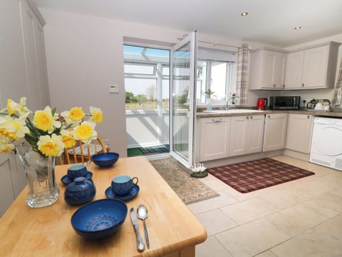 Fridge, dishwasher, electric kettle, toaster