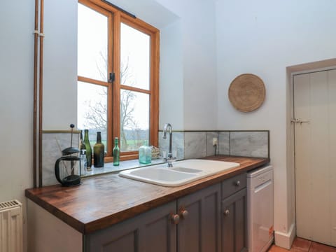 Fridge, dishwasher, electric kettle, cookware/dishes/utensils