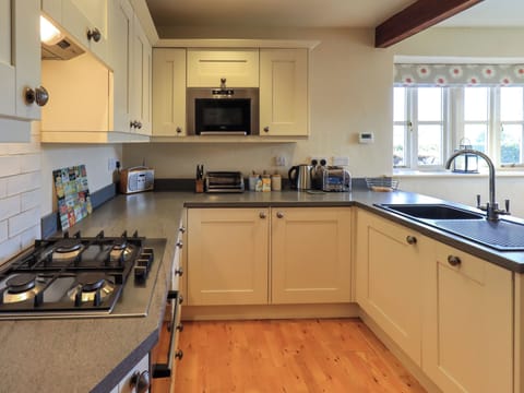 Fridge, dishwasher, electric kettle, toaster