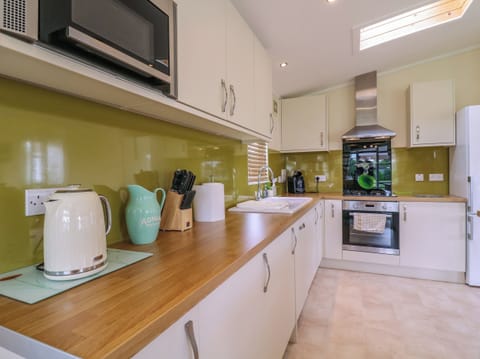 Fridge, dishwasher, electric kettle, cookware/dishes/utensils