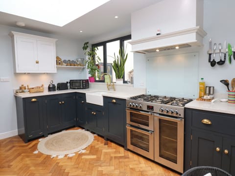 Fridge, dishwasher, electric kettle, toaster