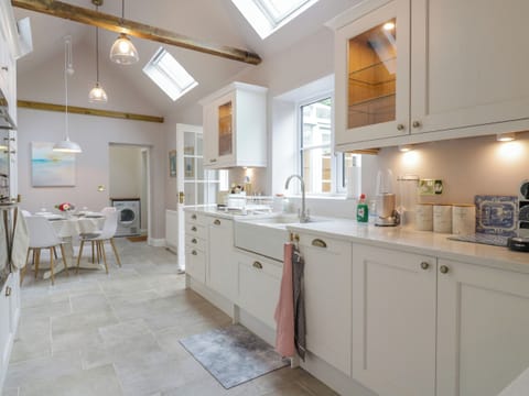 Fridge, dishwasher, electric kettle, toaster