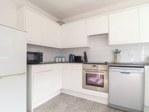 Fridge, dishwasher, electric kettle, toaster