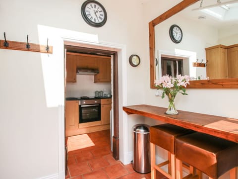 Fridge, electric kettle, cookware/dishes/utensils