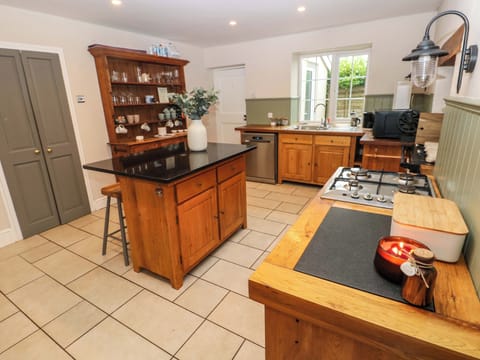 Fridge, dishwasher, electric kettle, toaster