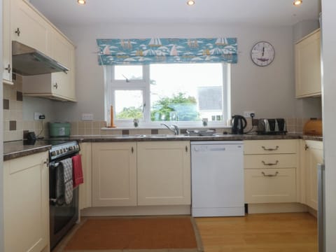 Fridge, dishwasher, electric kettle, toaster