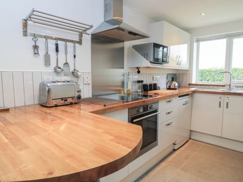 Fridge, dishwasher, electric kettle, toaster