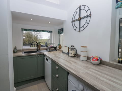 Fridge, dishwasher, electric kettle, toaster