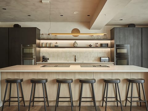 Fridge, dishwasher, electric kettle, toaster