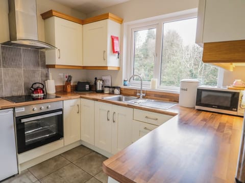 Fridge, electric kettle, toaster, cookware/dishes/utensils