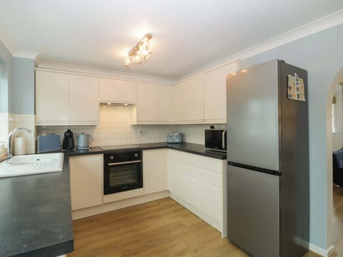 Fridge, dishwasher, electric kettle, toaster