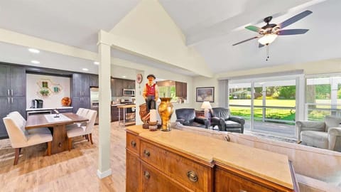 Beautiful open living space - coffee bar and wine frig ahead